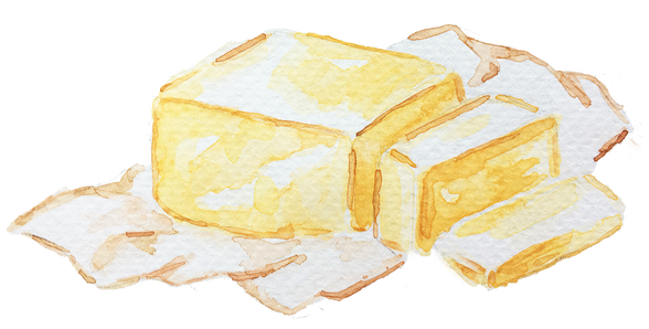 Watercolor Butter Food Ingredient