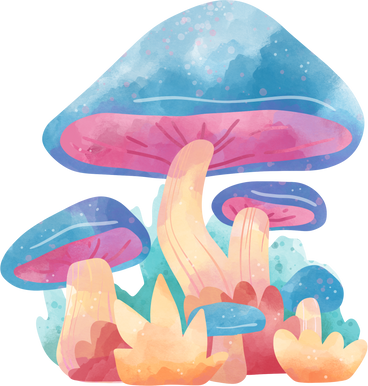 Cartoon illustration, fairy tale mushroom