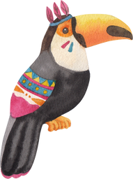 Watercolor Toucan Panther